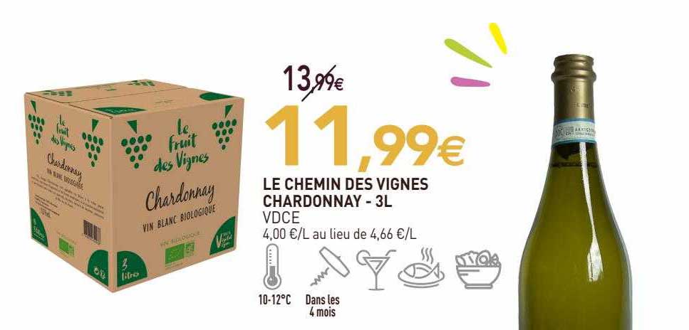 Le Chemin Des Vignes Chardonnay Vdce - 3l