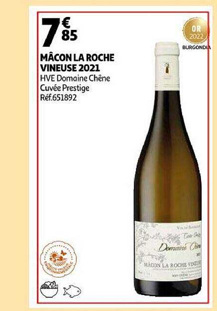mâcon la roche vineuse 2021 hve domaine chêne cuvée prestige