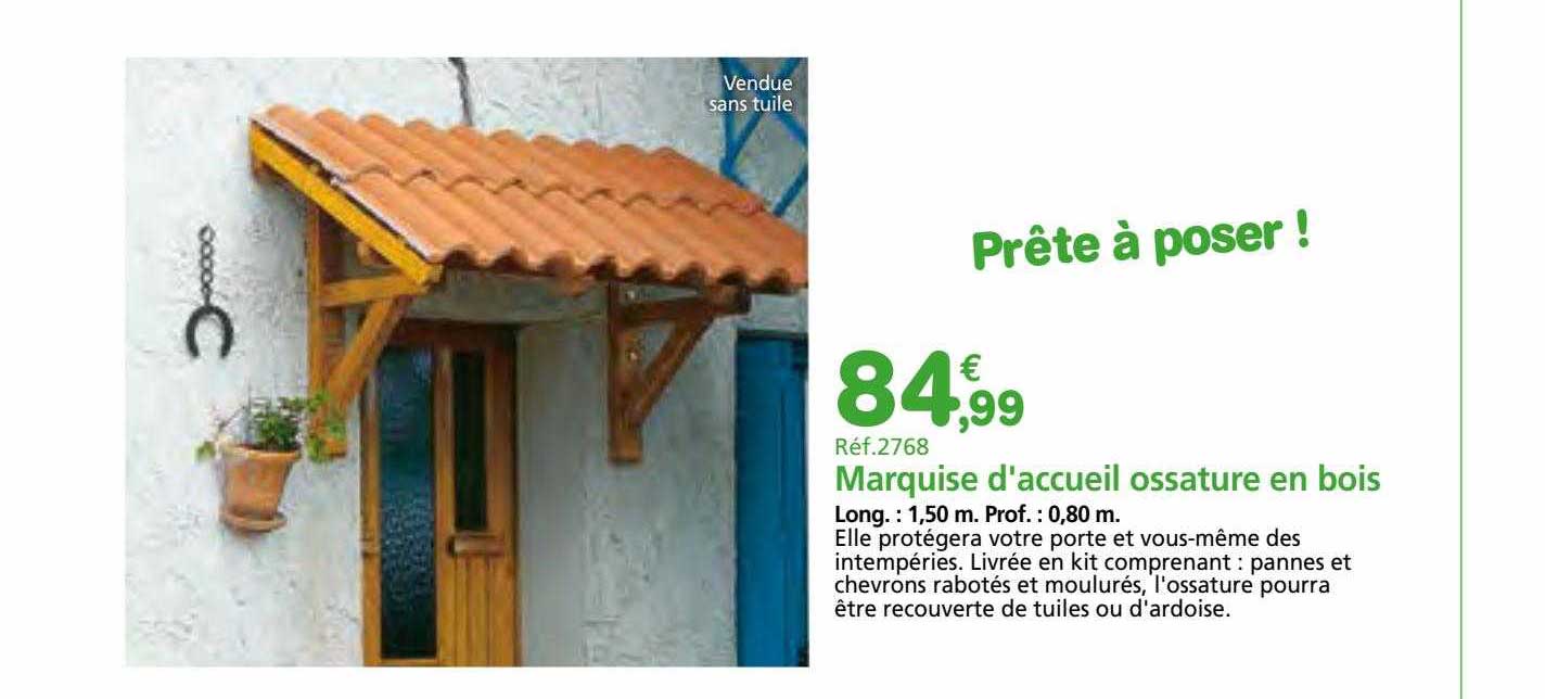 marquise d'accueil ossature en bois