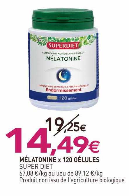 mélatonine super diet x120 gélules