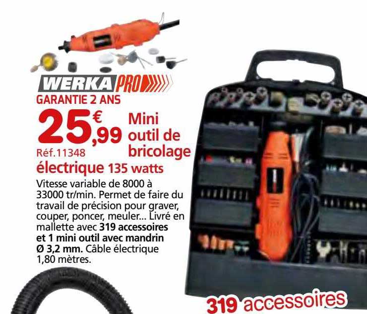 mini outil de bricolage électrique 135 watts werka pro