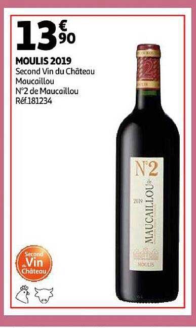 moulis 2019 second vin du château maucaillou n°2 de maucaillou