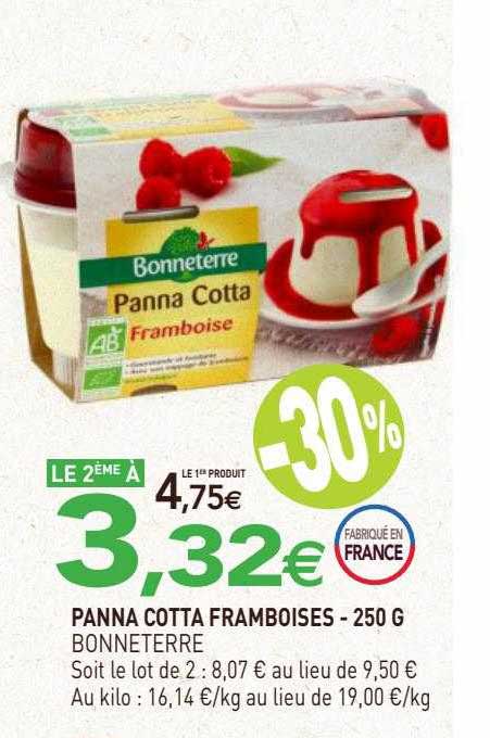 panna cotta framboises bonneterer - 250 g