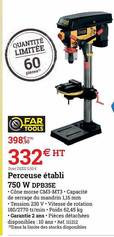 perceuse établi 750 w far tools
