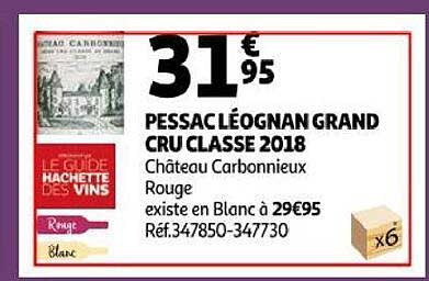pessac léognan grand cru classé 2018 château carbonnieux rouge