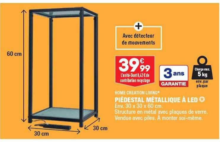 piédestal métallique à led home création living