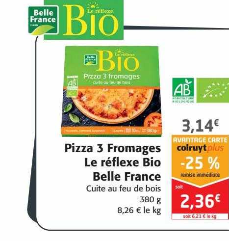 pizza 3 fromages le réflexe bio belle france