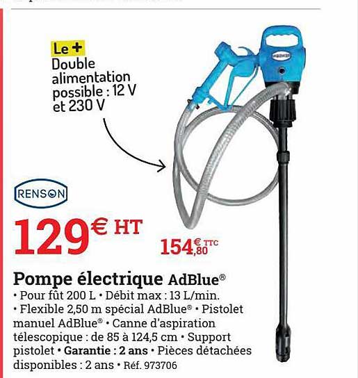 pompe électrique adblue renson