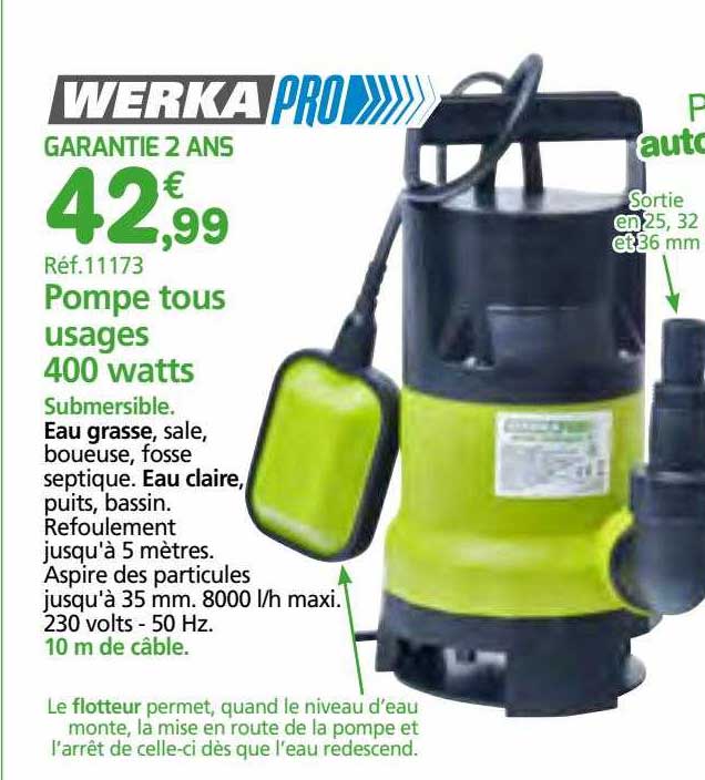 pompe tous usages 400 watts