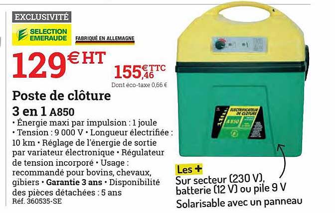 poste de clôture 3 en 1 a850
