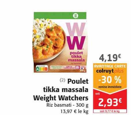 poulet tikka massala weight watchers