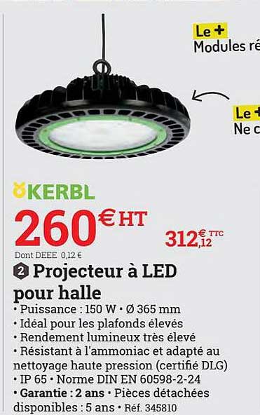projecteur à led pour halle kerbl