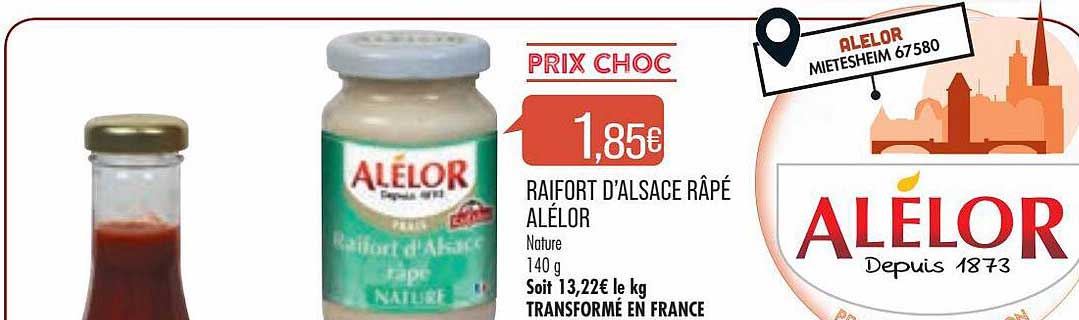 Raifort D'alsace Râpé Alélor