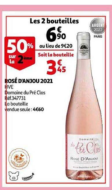 rosé d'anjou 2021 hve domaine du pré clos