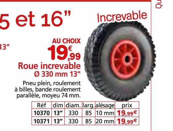 roue increvable ø 330 mm 13"