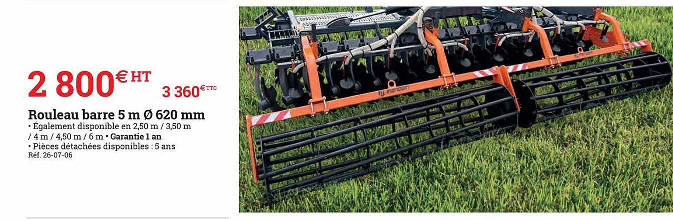 Rouleau Barre 5 M ø 620 Mm