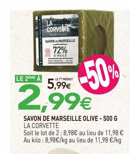 savon de marseille olive la corvette - 500 g