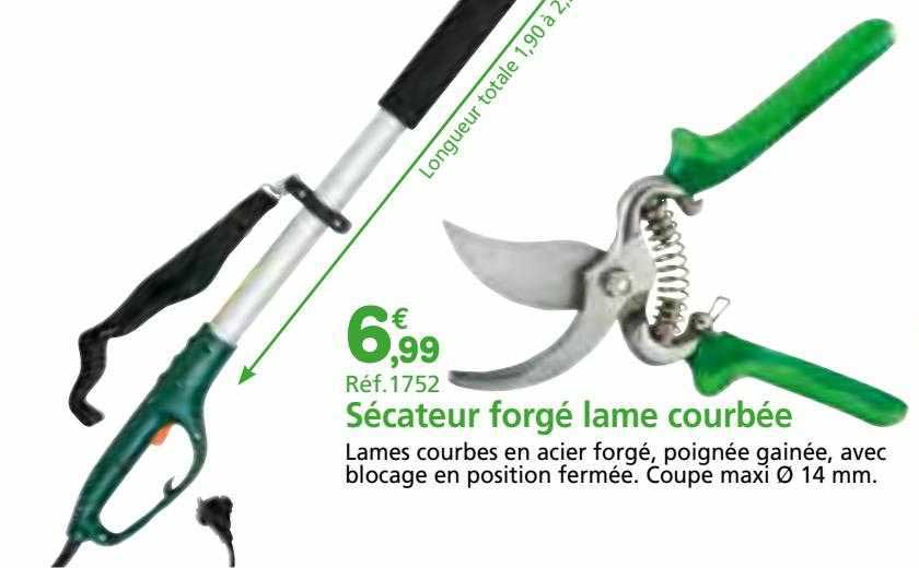 sécateur forgé lame courbée