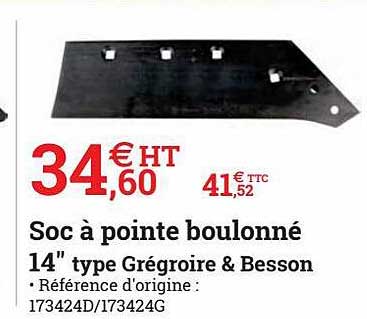 soc à pointe boulonné 14" type Grégoire & besson