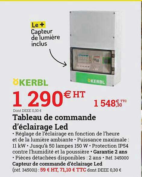 tableau de commande d'éclairage led kerbl