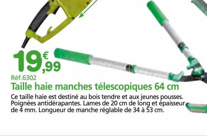 taille haie manches télescopiques 64 cm