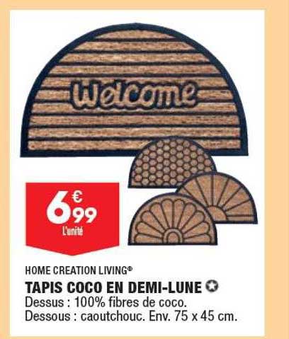 tapis coco en demi-lune home création living