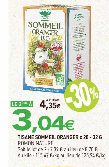tisane sommeil oranger x20 romon nature - 32 g