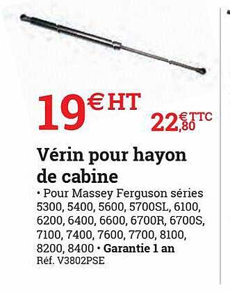 vérin pour hayon de cabine