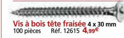vis à bois tête fraisée