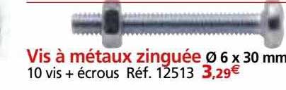 vis à métaux zinguée