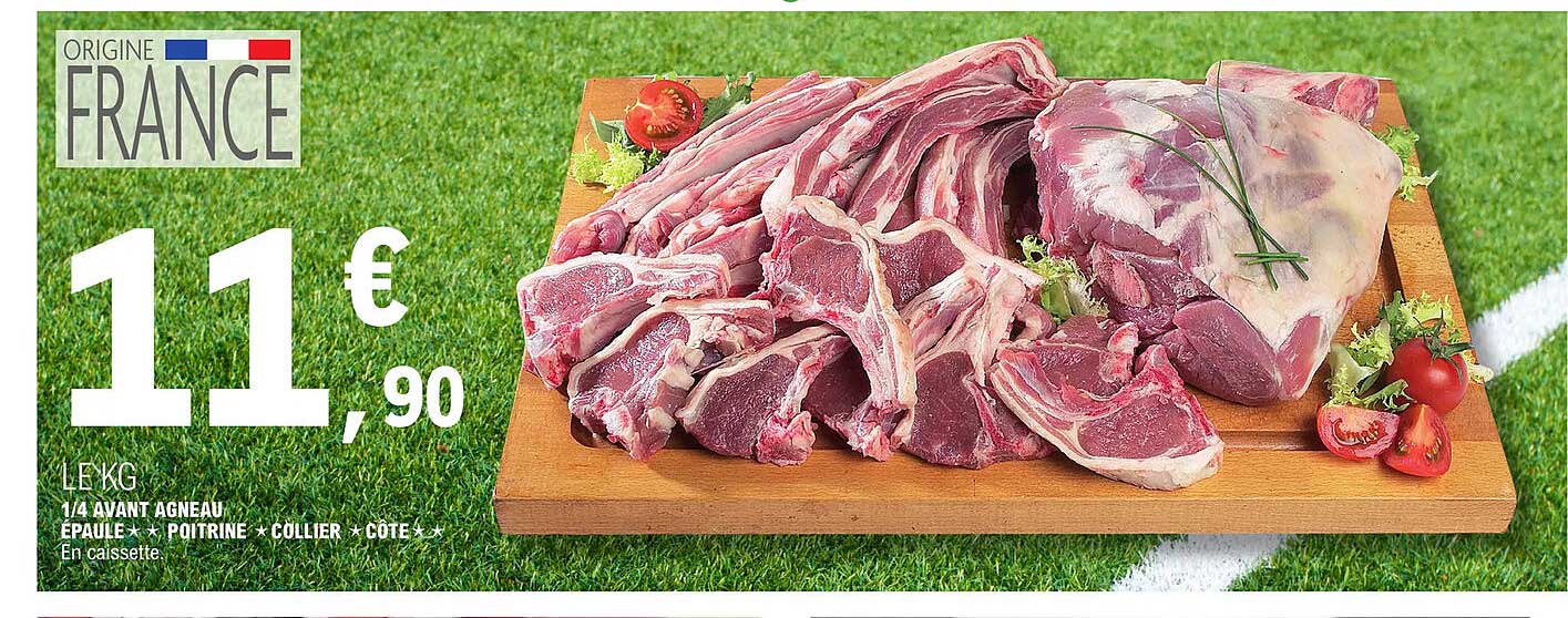 ¼ avant agneau épaule, poitrine, collier ou côte