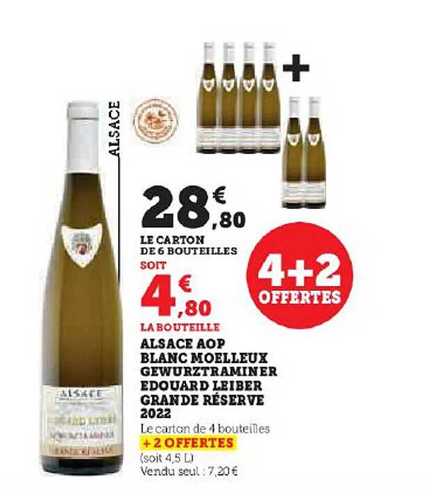 alsace aop blanc moelleux gewurztraminer edouard leiber grande réserve 2022