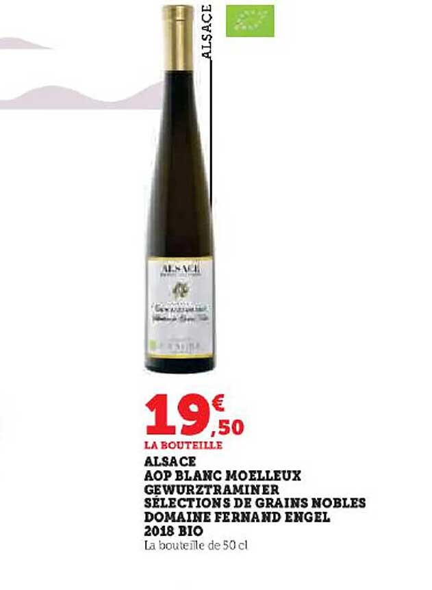 alsace aop blanc moelleux gewurztraminer sélections de grains nobles domaine fernand engel 2018 bio