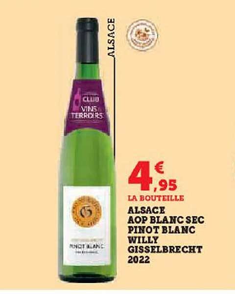 alsace aop blanc sec pinot blanc willy gisselbrecht 2022