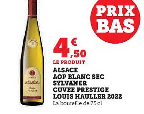 alsace aop blanc sec sylvaner cuvée prestige louis hauller 2022