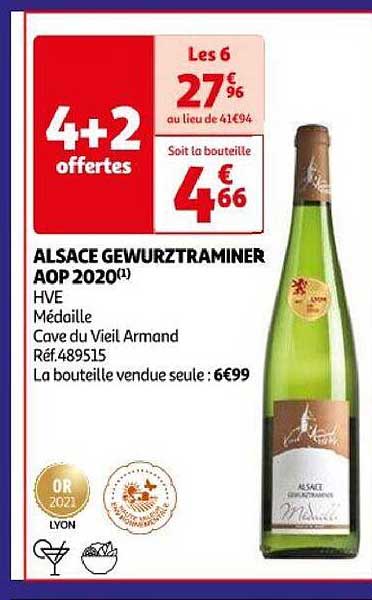 Alsace Gewurztraminer Aop 2020 Hve Médaille Cave Du Vieil Armand