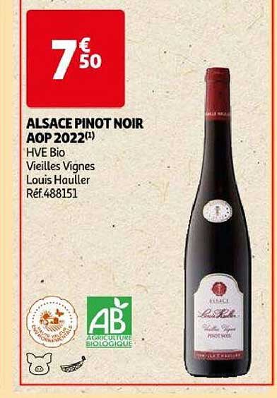 alsace pinot noir aop 2022 hve bio vieilles vignes louis hauller