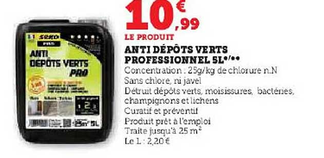 anti dépôts verts professionnel 5l