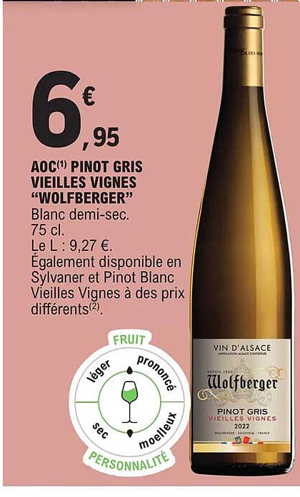 aoc pinot gris vieilles vignes "wolfberger"