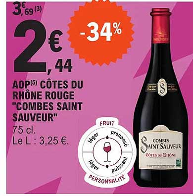 aop côtes du rhône rouge "combes saint sauveur"