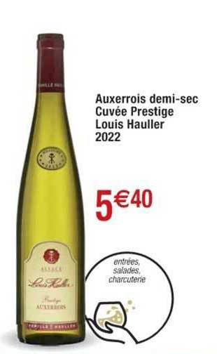 auxerrois demi-sec cuvée prestige louis hauller 2022