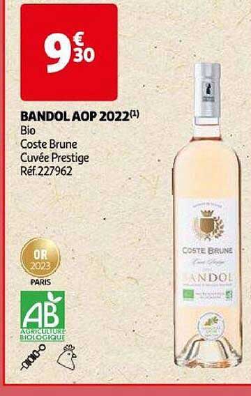 bandol aop 2022 bio coste brune cuvée prestige