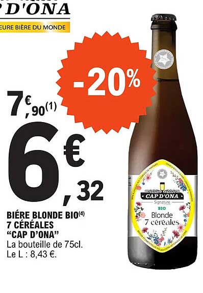 bière blonde bio 7 céréales cap d'ona