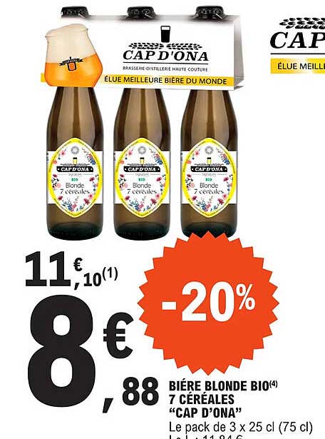 bière blonde bio 7 céréales cap d'ona