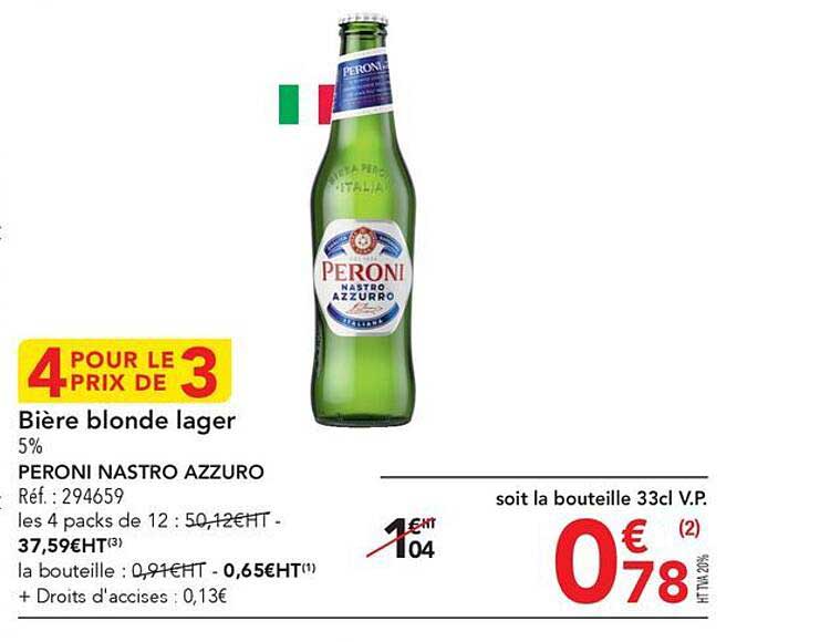 bière blonde lager peroni nastro azzuro