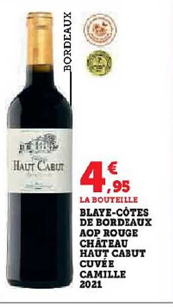 blaye-côtes de bordeaux aop rouge château haut cabut cuvée camille 2021