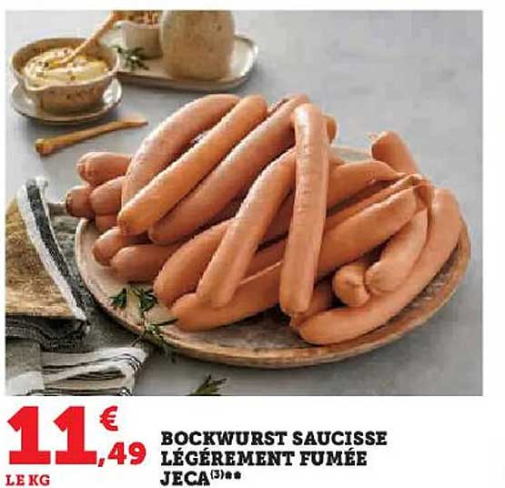 bockwurst saucisse légèrement fumée jeca
