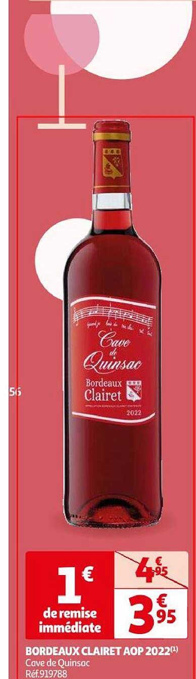 Bordeaux Clairet Aop 2022 Cave De Quinsac