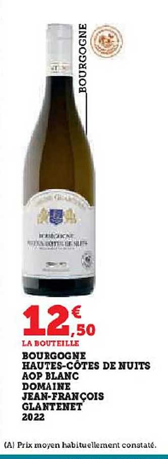 bourgogne hautes-côtes de nuits aop blanc  domaine jean-françois glantenet 2022
