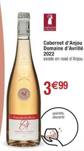 cabernet d'anjour domaine d'avrillé 2022